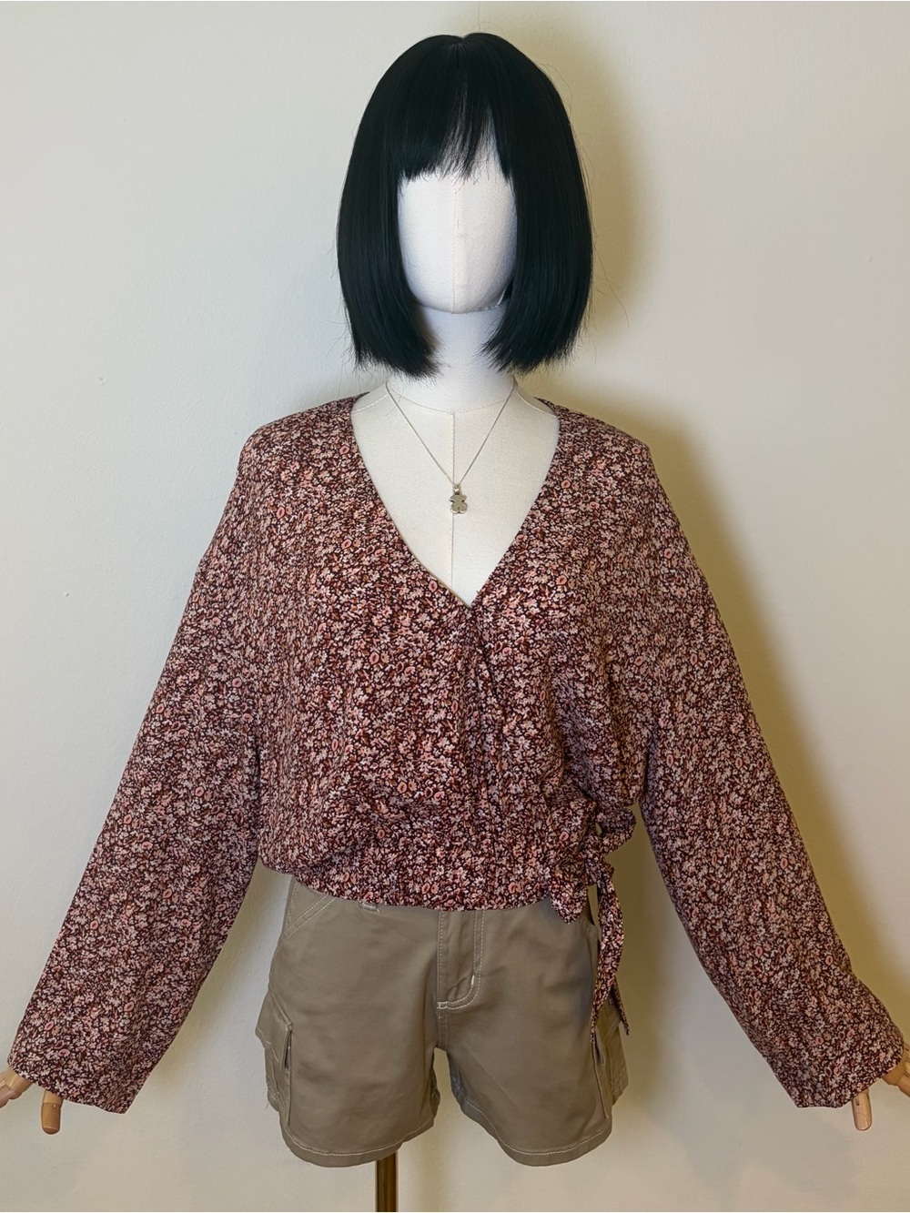 Madewell Faux Wrap Floral Blouse Size M